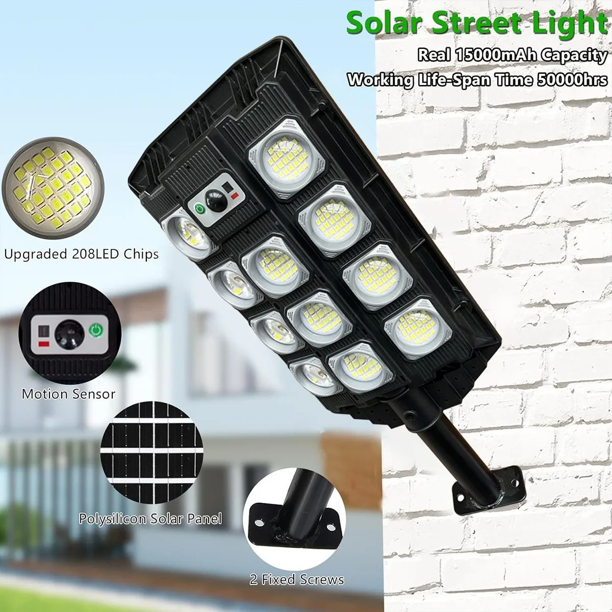

Solar Power Street Lights With Motion Sensor Solar LED Flood Lamp Outdoor 3 Mode Lighting Waterproof COB Security Lamp for Yard
