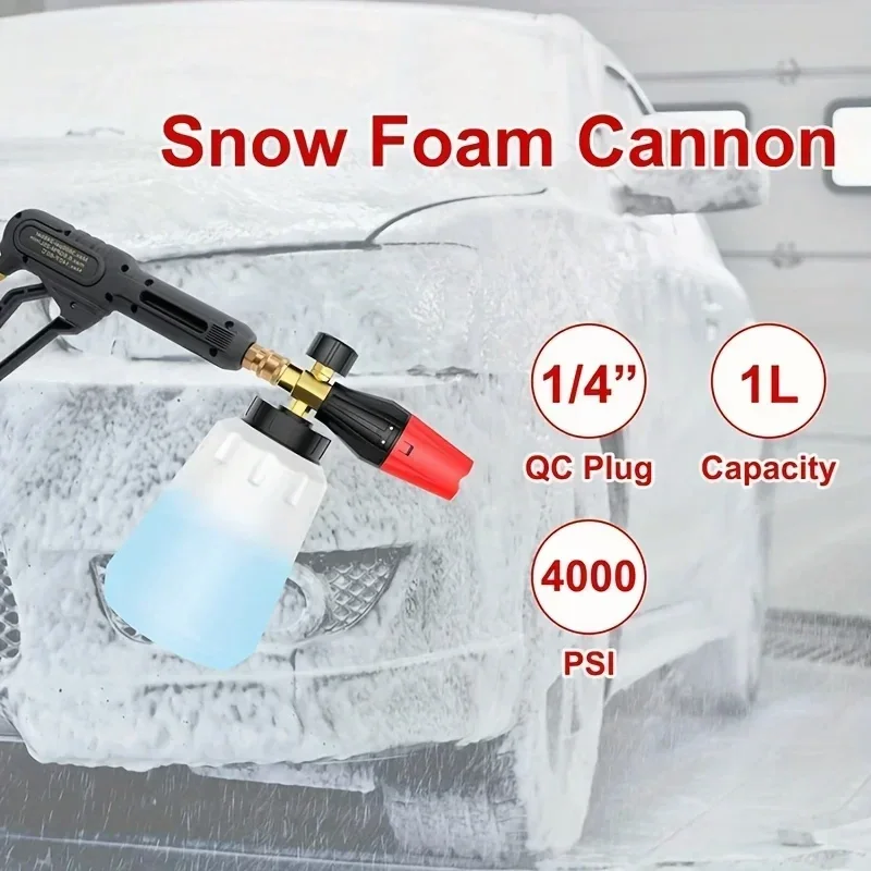Canon à mousse PA haute pression pulvérisateur de mousse réglable pistolet à mousse de neige accessoires de lavage de voiture Kit de nettoyage pour laveuses à pression