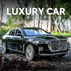 1/24 Hong Qi H9 Alloy Luxy Car Model Diecast Toy Vehicles Metal Car Model Simulation Sound Light Collection Decoration Kids Gift