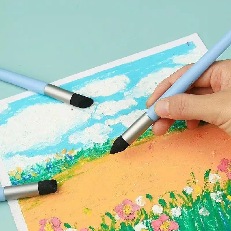 New 1/3Pcs Reusable Art Sponge Pens Washable Brushes For Pastel Oil Painting Sketching Drawing Art Supplies