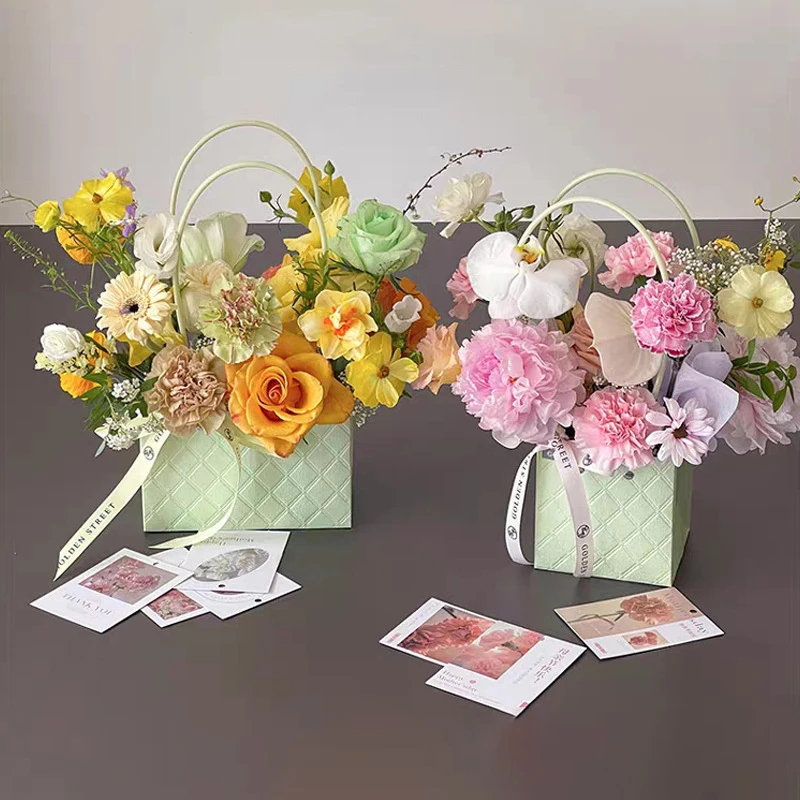 Portable Flower Packaging Box Wedding Decoration Gift Bag Handbag Valentine's Day Birthday Party Decor DIY Bouquet Packaging - view 4