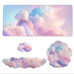 Cloud Keyboard Wrist Rest Soft Wrist Support Cushion Memory Foam Filled Desk Mat Anti-Slip Rubber Office mouse Pad for Office