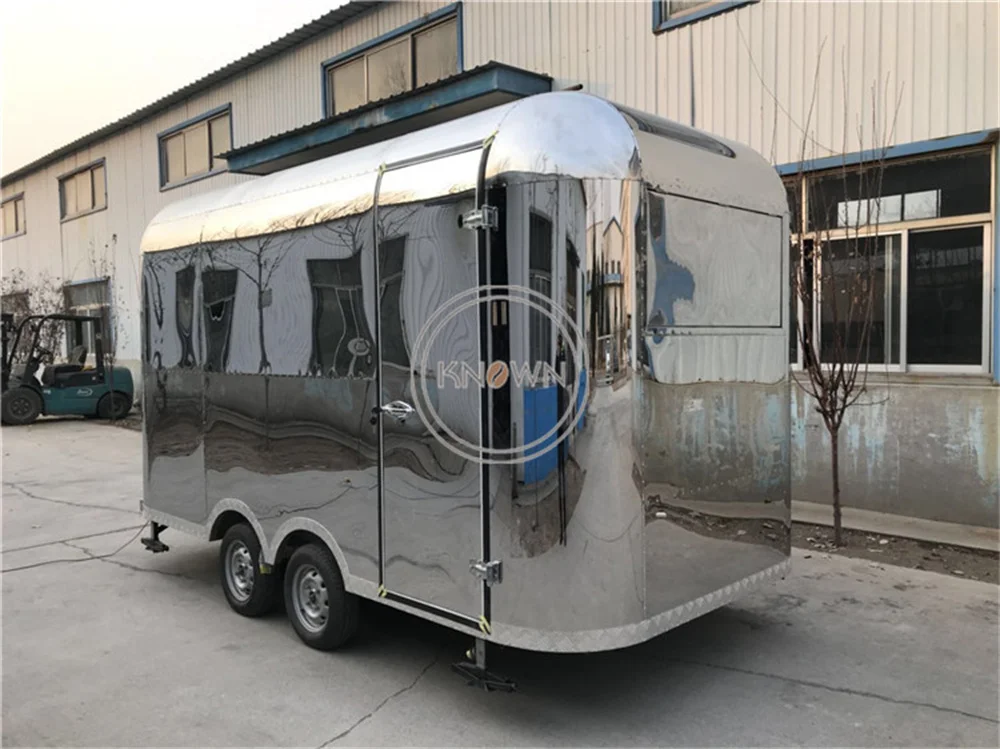 Concession Food Carts Deep Fryer Mobile Coffee Trailer Airstream Pizza Hot Dog Customized Size Logo Food Truck