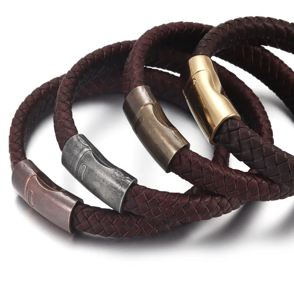 Stainless Steel Magnetic Clasp Hole 10*5mm 11*6mm Leather Cord Clasps Magnet Lace Buckle for Bracelet DIY Jewelry Making