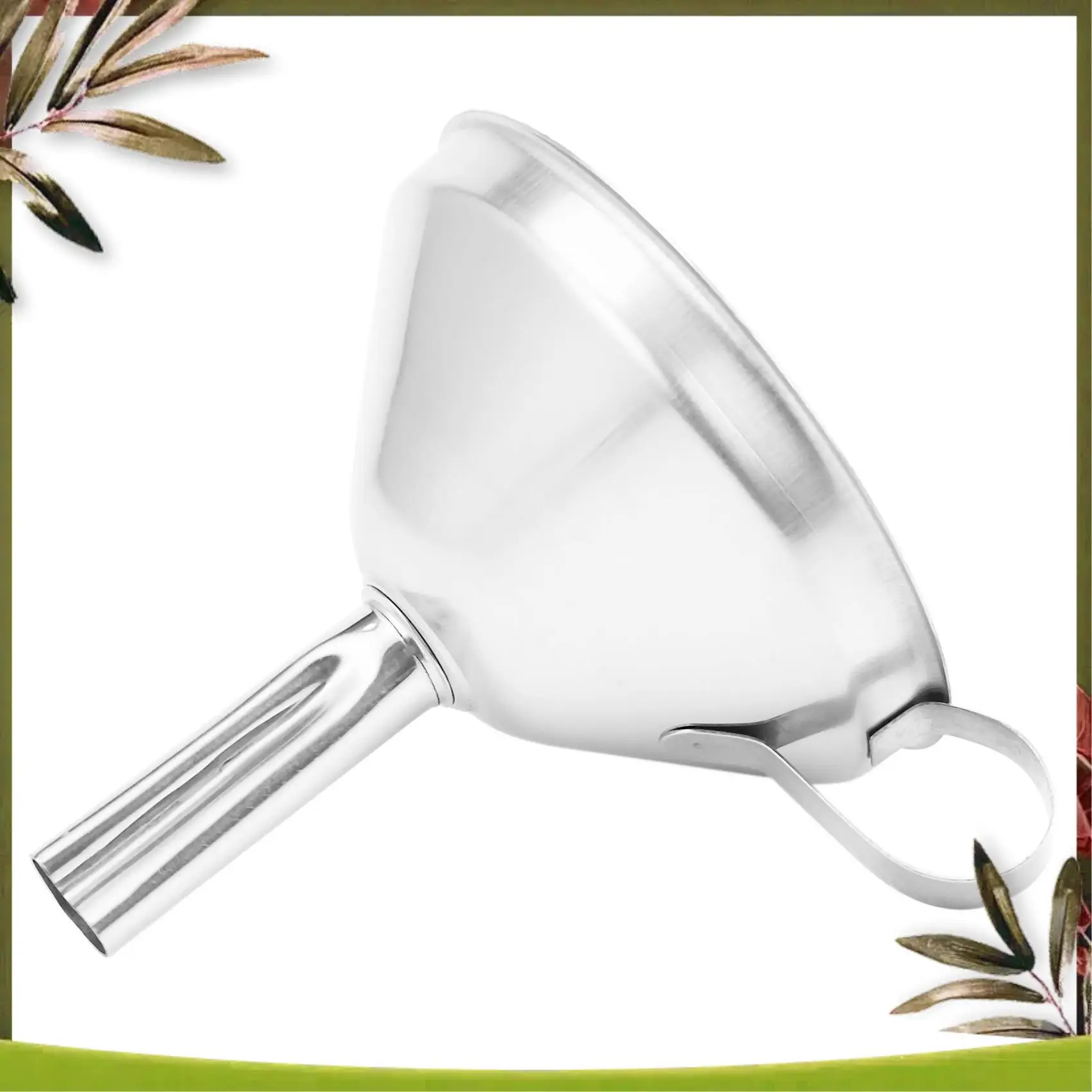 New-Stainless Steel Kitchen Funnel With Detachable Filter For Transporting Liquids& Fluid, Adding Ingredients Jams And Marmalade