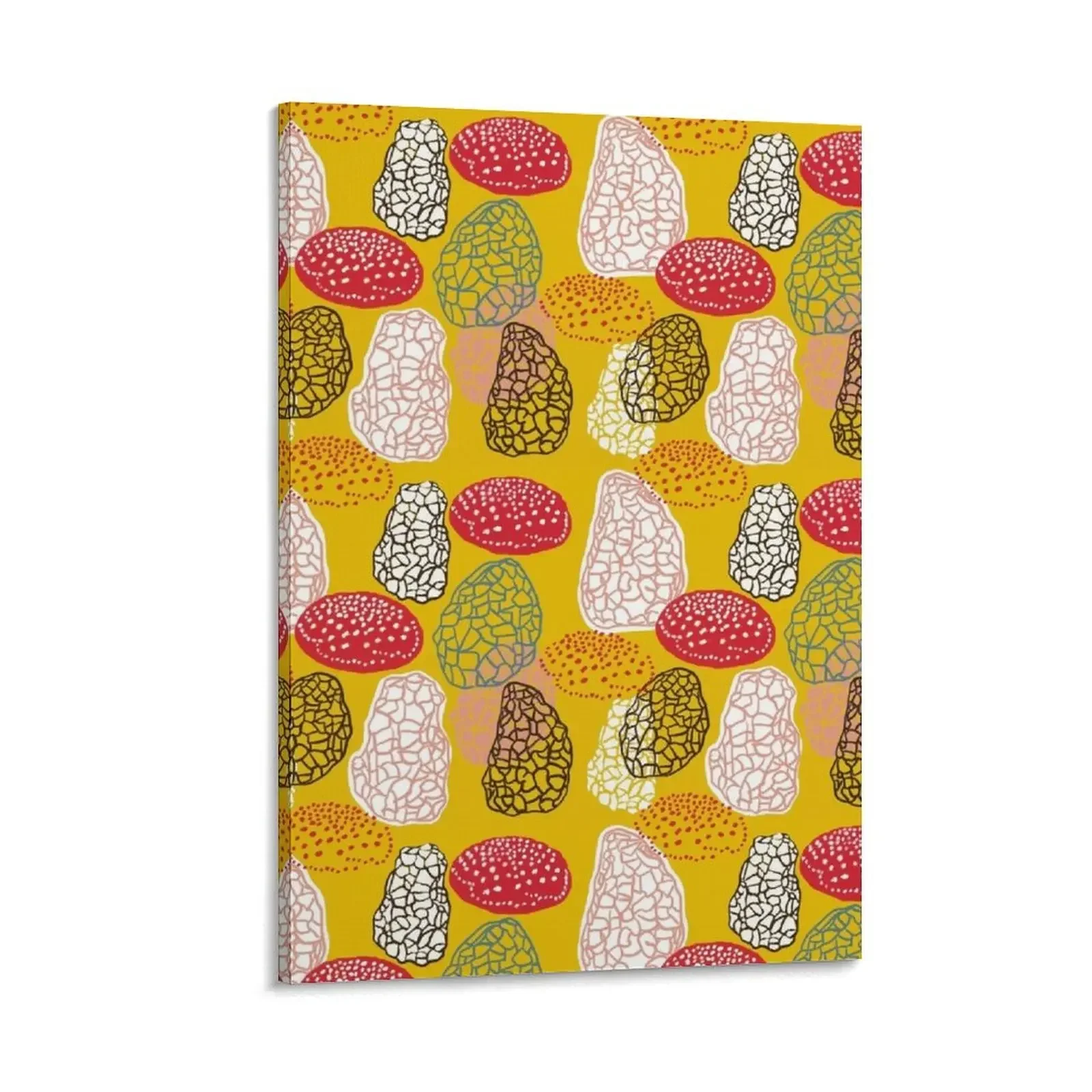

Shrooms Graphic Modern Red Gold Designer Mushroom Print Canvas Painting Posters on the wall Decoration for home room decor