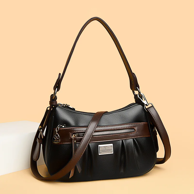 

2025 European Color-block Crossbody Bag for Women Minimalist Shoulder Handheld Purse Fashionable Handbag