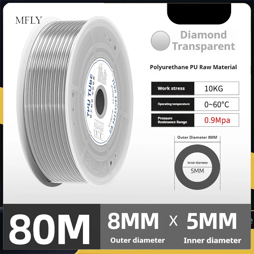 

PU Pneumatic Air Hose -50°C~60°C Anti-Freeze Cold Resistant Tubing for Compressor Pump 8/10/12mm OD