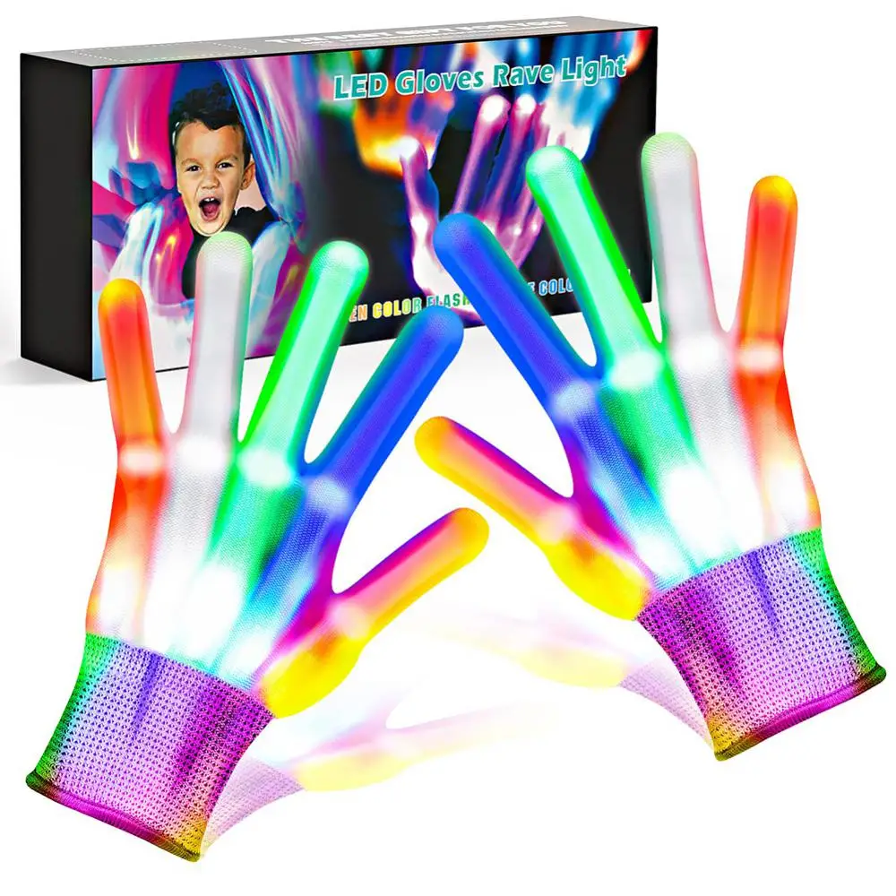 Perfect For Parties And Festivals Led Gloves Unique And Eye-catching Rainbow Amazing Visual Effects Dazzling Led Lights Light-up