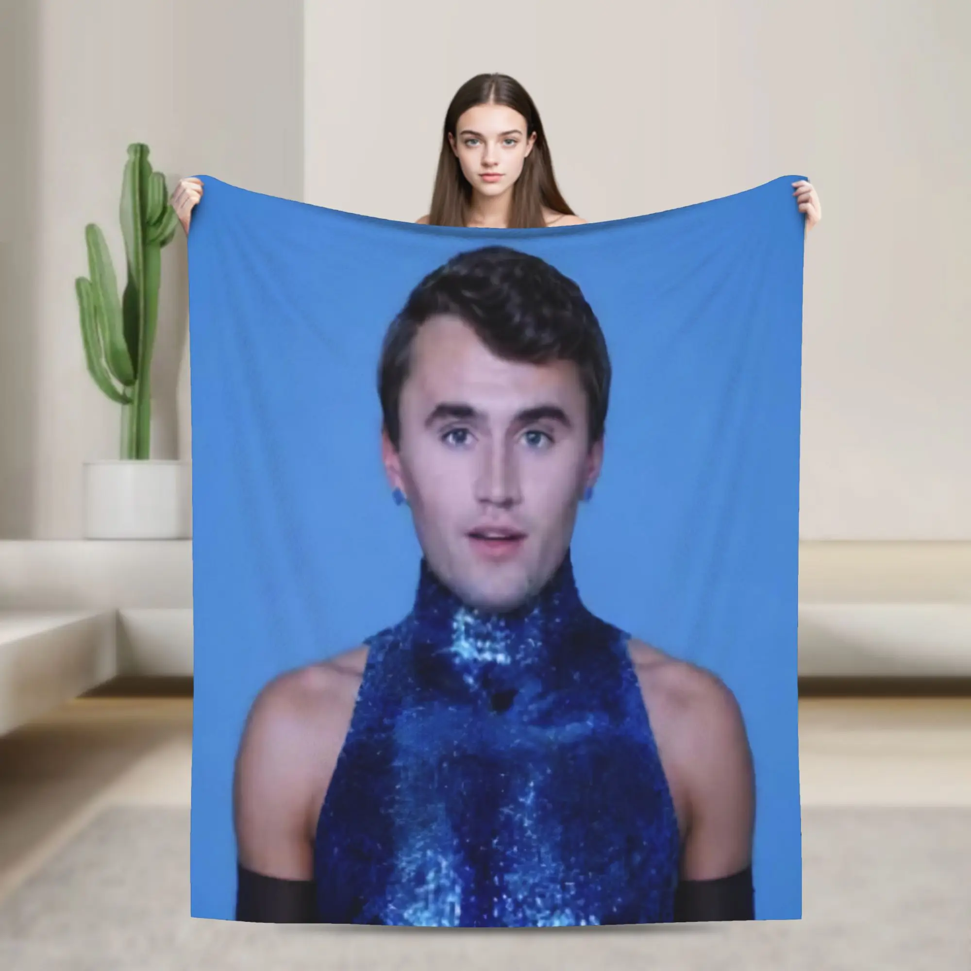 Charlie Kirk Funny Meme  Accessories Blankets Soft Velvet  Throw Blankets Cozy Plush Thin Quilt