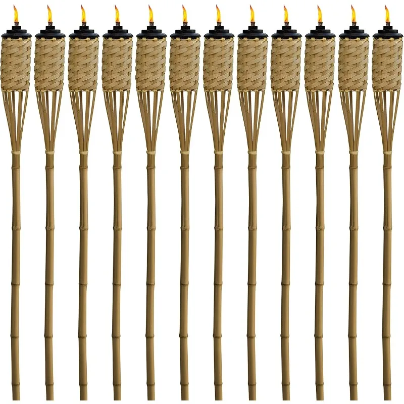 

Brand Weather Resistant Coated Torch, Outdoor Décor for Home, Garden, Patio 12-Pack 57 in Bamboo, 1120116, Pack of 12, Natural