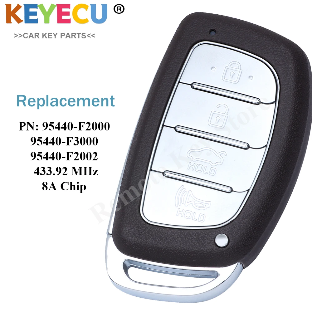 KEYECU 95440-F2000 F2002 F3000 Smart Keyless Remote Key Fob for Hyundai Elantra 2016 2017 2018 2019 2020 ,FCC ID : CQOFD00120