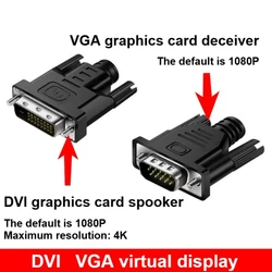 VGA DVI DP Virtual Display Adapter Dummy Plug EDID Headless Ghost Emulator Lock Plate Monitor Adapter For DDC EDID Video Card
