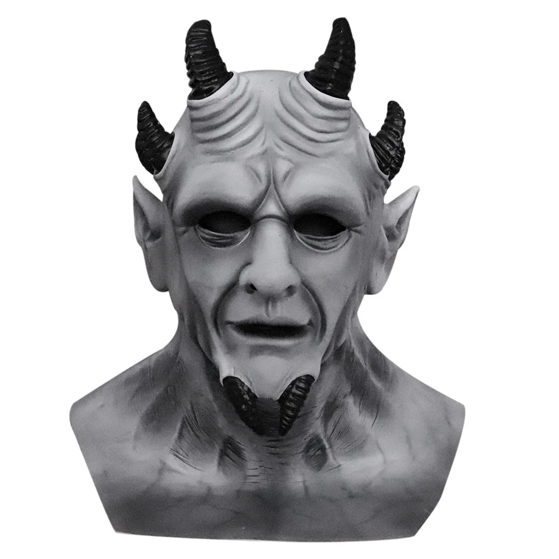 6-Eckige Dämonen-Teufel-Latexmaske Kopfbedeckung - Halloween-Grusel-Dekoration Gesichts-Horrormaske – Detail 4
