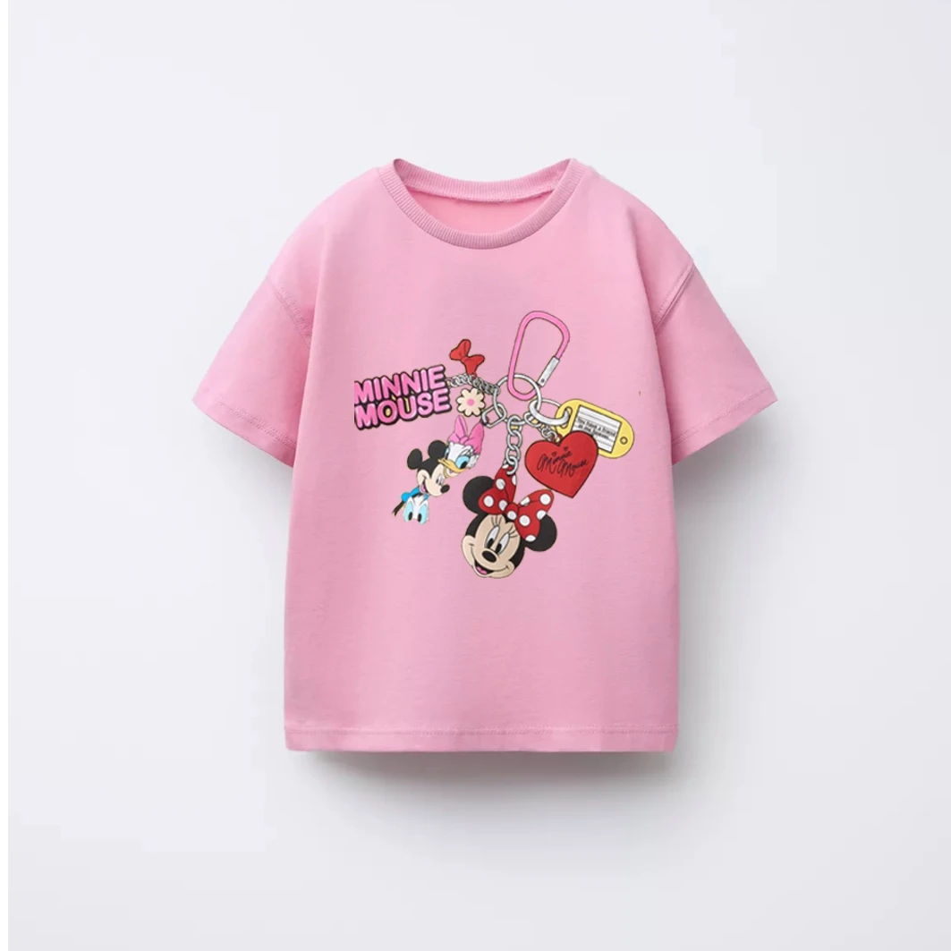2026 جديد الكرتون ميني لطيف طفلة قصيرة الأكمام تيز بوتيك موضة ملابس الأطفال بلايز عادية بلايز س الرقبة تي شيرت