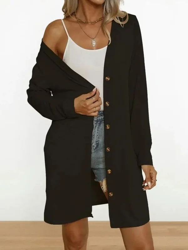 

Новое модное женское пальто средней длины на осень-весну, однотонное, в китайском стиле, для женщин