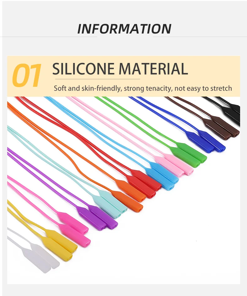 20 Stück Brillenkordeln aus Silikonmaterial, um zu verhindern, dass Brillen rutschen, zum Laufen und Spielen geeignet, von Dhoptical – Detail 3
