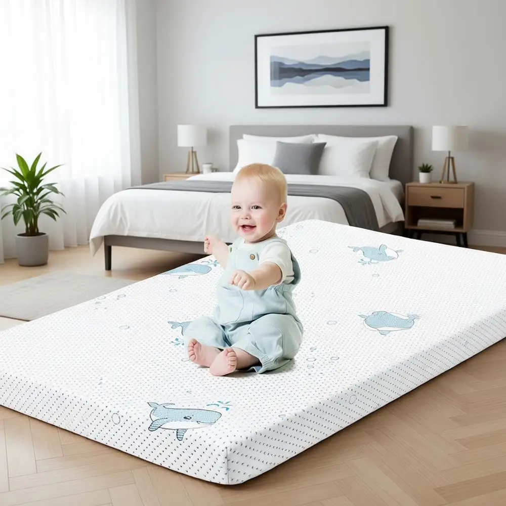 

Компактный матрас для игровой площадки из высокоплотного пенополиуретана с нескользящим дном и съемным чехлом