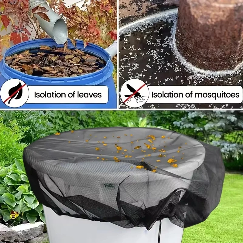 Rain Barrel Netting Screen Rainwater Tank Lid Net Water Collector Mesh Cover Garden Water Bucket Covers Insect Filter Protector