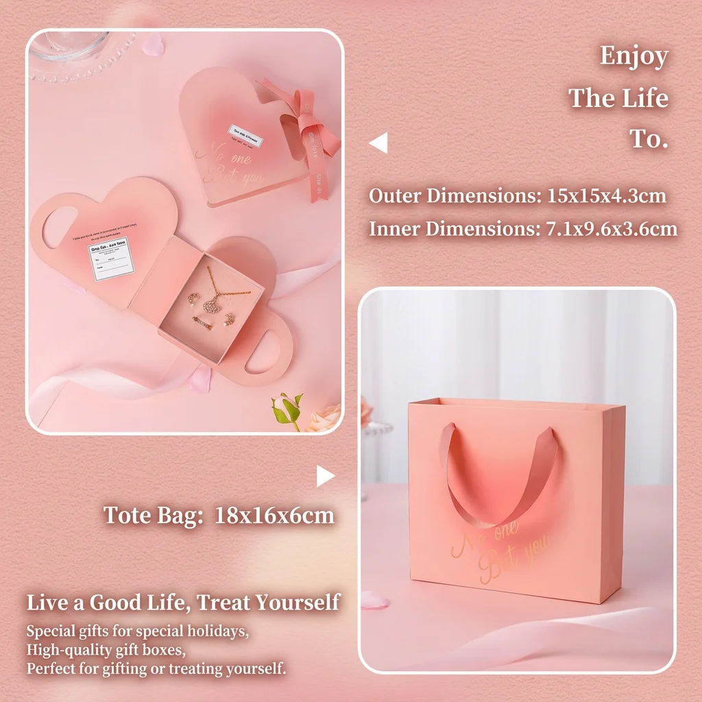 

Jewelry Packaging Box High-Quality Romantic Gift Box Heart-Shaped Jewelry Gift Box Exquisite For Wedding Anniversary Jewelry
