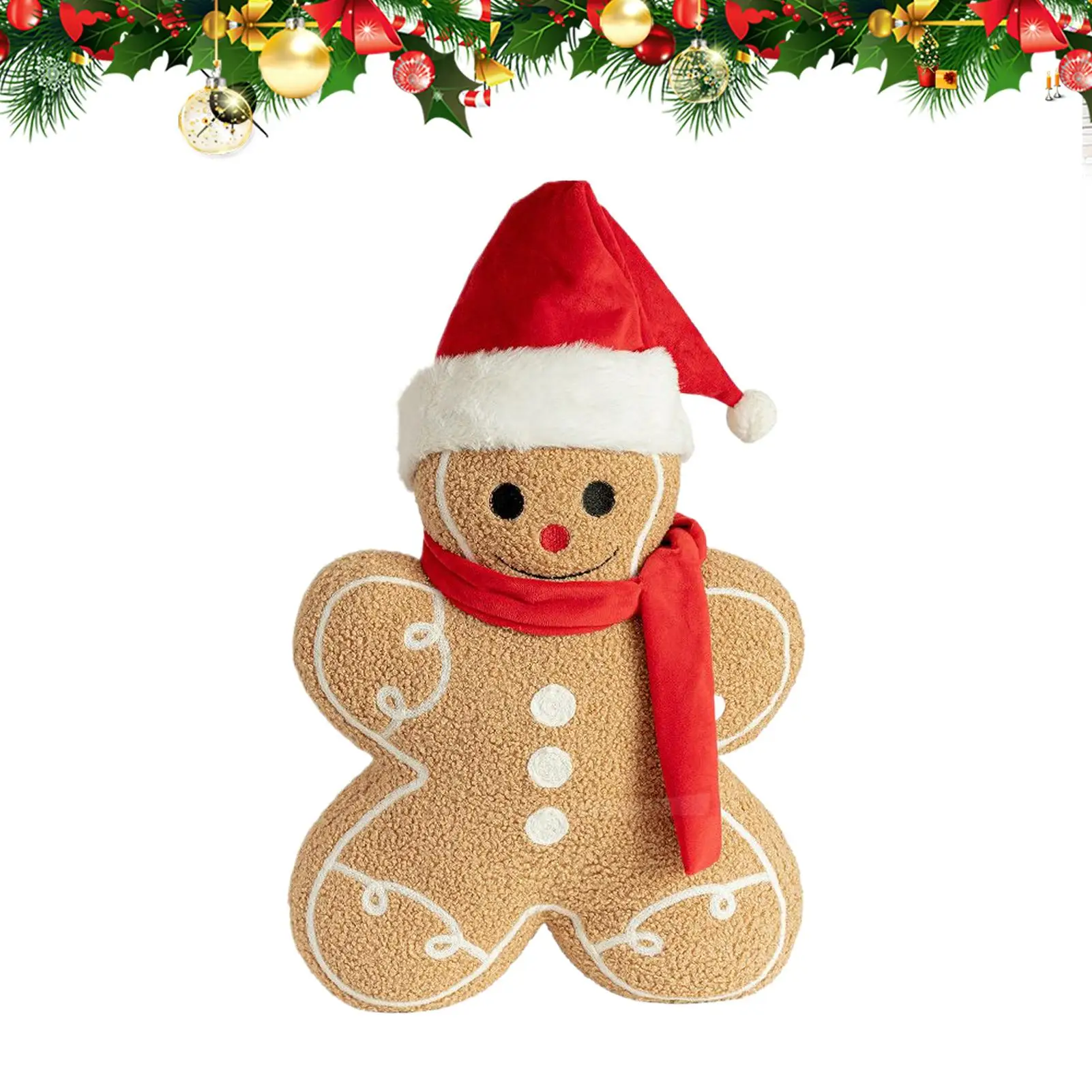 

Stuffed Gingerbread Gingerbread Man Throw Pillow Soft Desktop Ornament Christmas Decor For Bedroom Chair Car Home Living Room