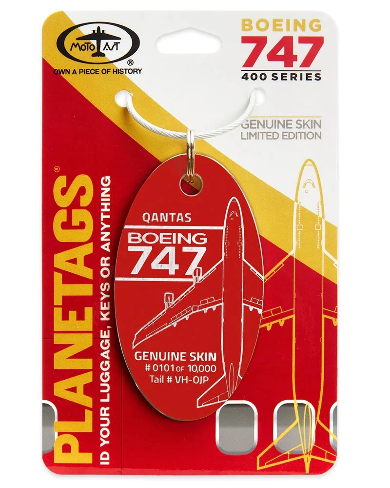 

Qantas Boeing 747-400 VH-OJP aircraft skin keychain luggage tag