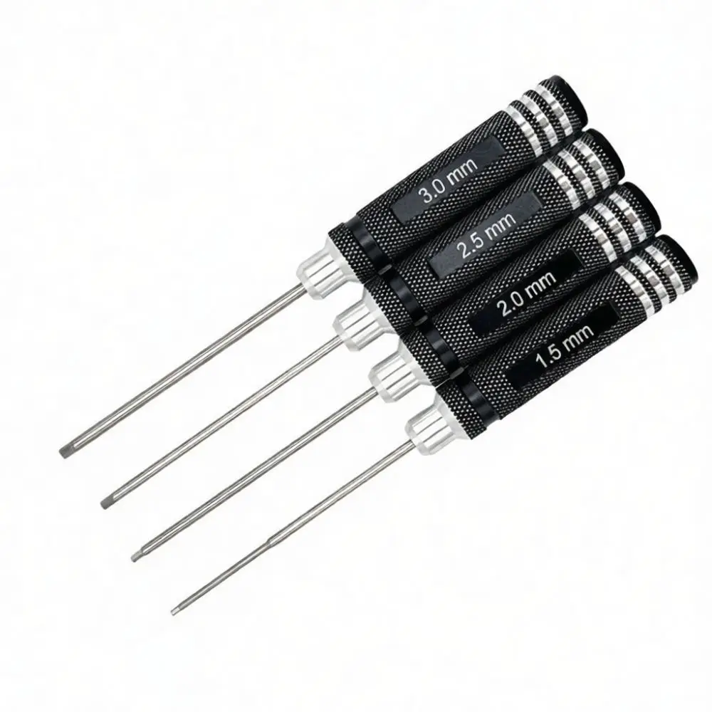 Precision Hex Screwdriver Set Metric For RC Drone Airplane Helicopter Maintenance HSS Blade Aluminum Handle