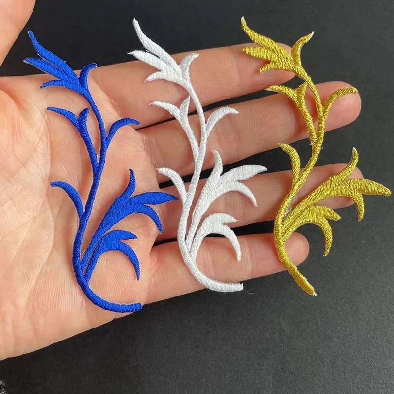 8PCS=4 Pairs,Fabric Flowers Patch Thermocollants,Antler Embroidery Applique Iron On Patches Decoration For Clothing,Dresses