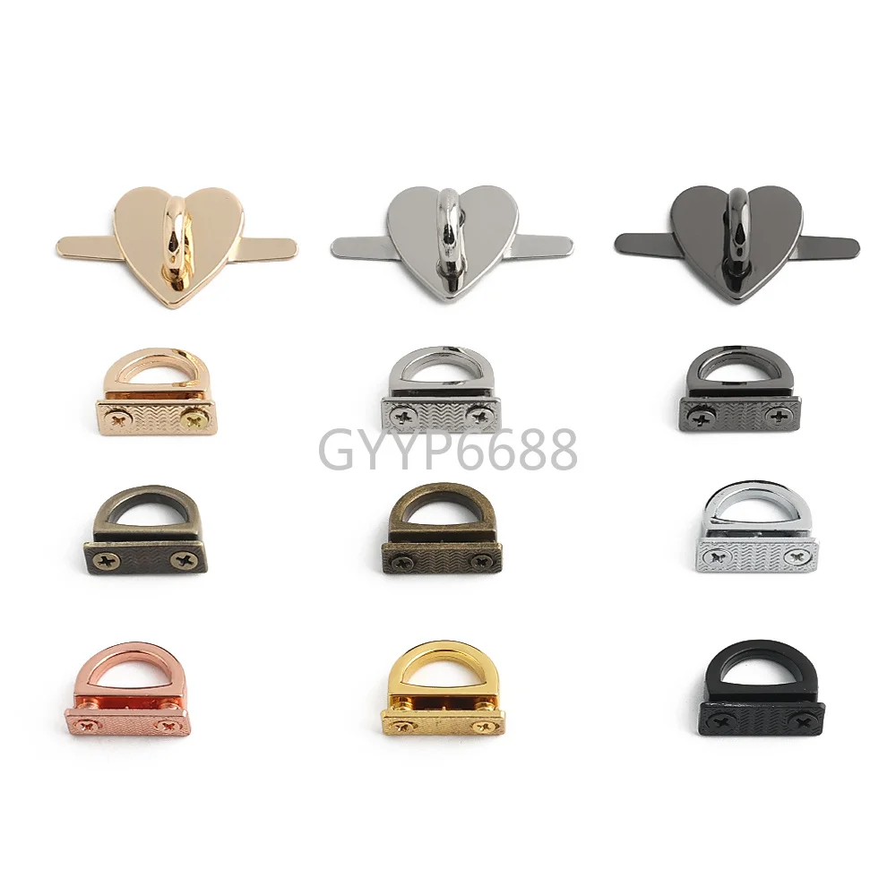 10/30/100PCS 13mm 14mm 20mm Bag Side Anchor Buckle Hanger With Screws For Handbag Straps Purse Side Clip D Ring Hook Accessories