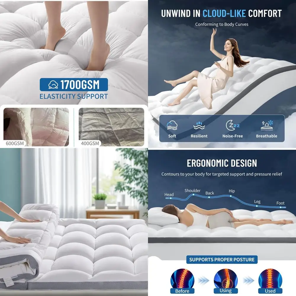 

Очень прочный наматрасник с подушкой и гелевой пеной с эффектом памяти для облегчения боли в спине, глубокий карман 72x84