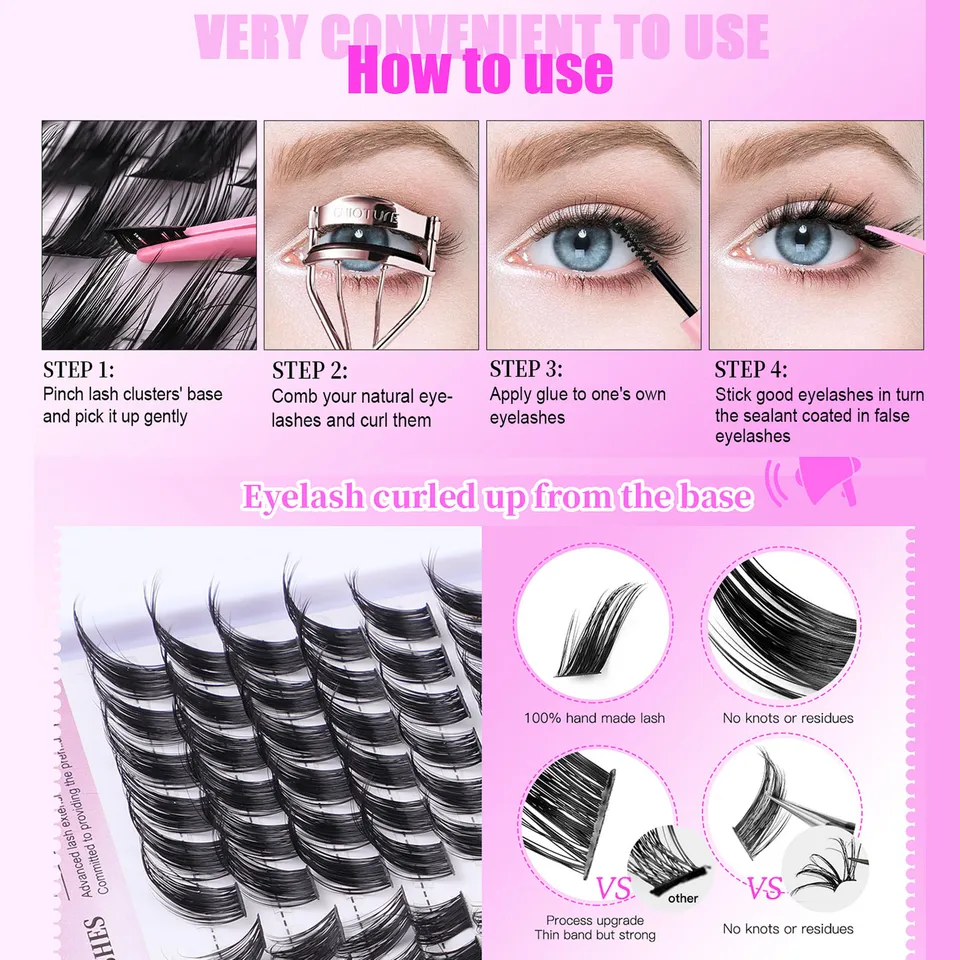 Pestañas Postizas DIY, 12-18mm, 168 Rizos, Rizo D, Efecto Ala de Gato/Zorro, Individuales, para Maquillaje 3