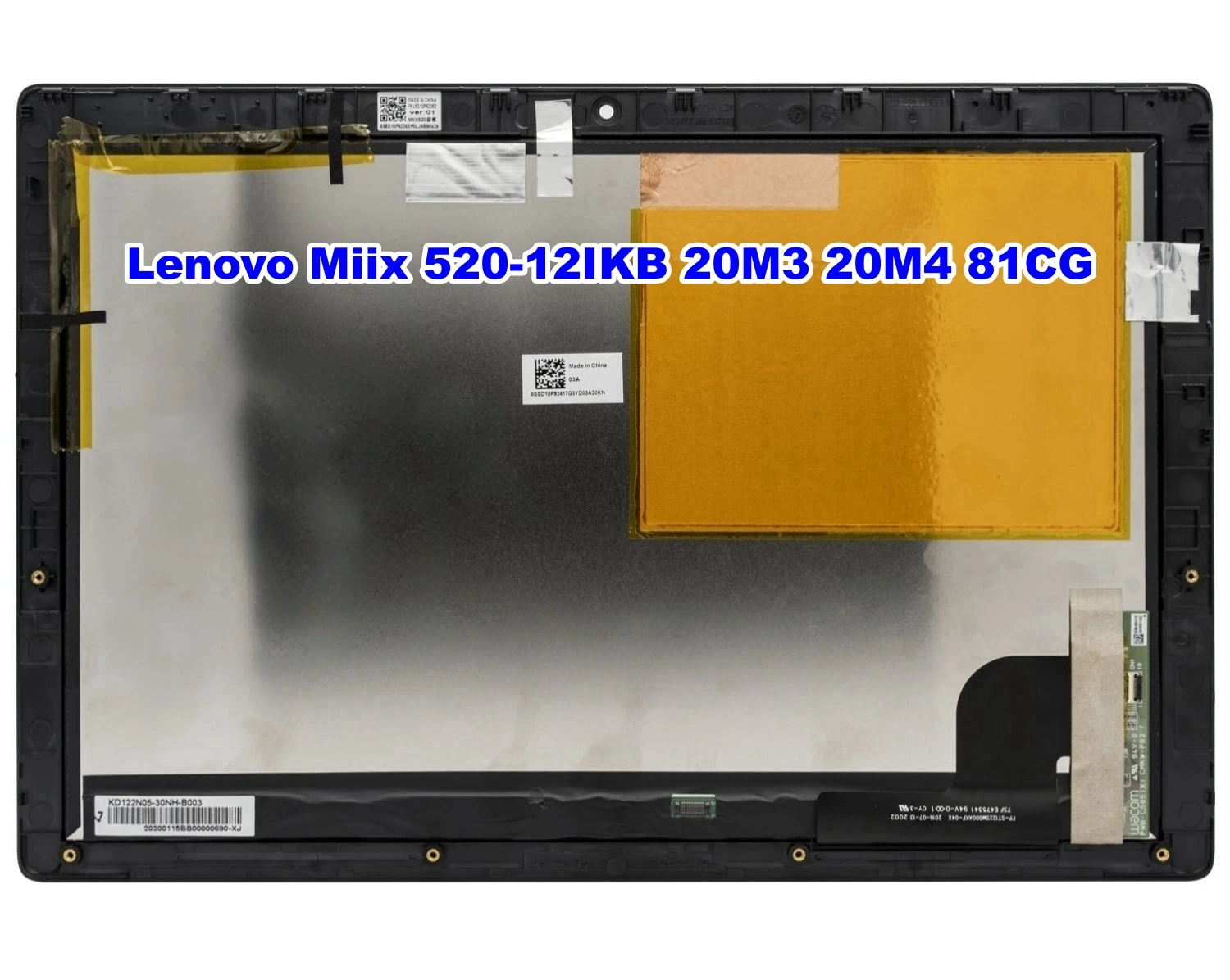 

12.2 LCD Touch Screen Digitizer Assembly for Lenovo Miix 520-12IKB 20M3 20M4 81CG LED Display Replacement 1920x1200