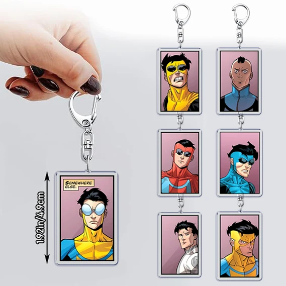 Popular Adult Animated Superhero Characters Keychains for Women Accessories Bag Pendant Key Chain Keyrings Jewelry Fans Gift
