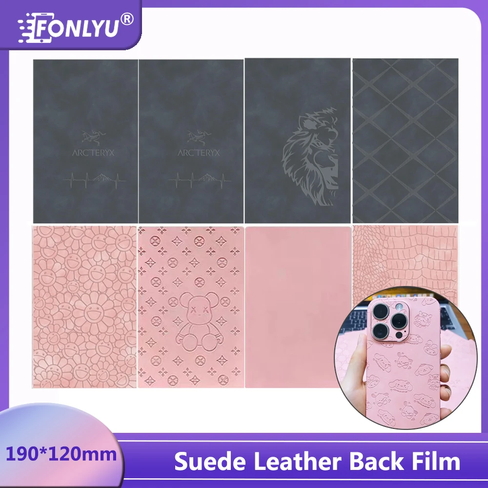 Fonlyu Embossed Suede Leather Pattern Back Cover Sticker for MobilePhone Screen Protector Film Cutting Machine Rear Skin Feeling