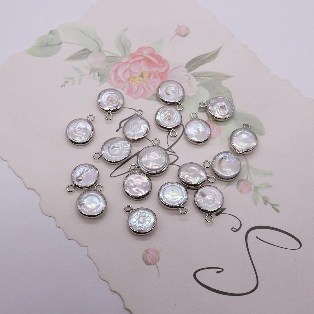 Natural Freshwater Baroque Pearl Pendant Silver Pearl Charm Used for Jewelry DIY Handmade Making Earrings Bracelet Accessories