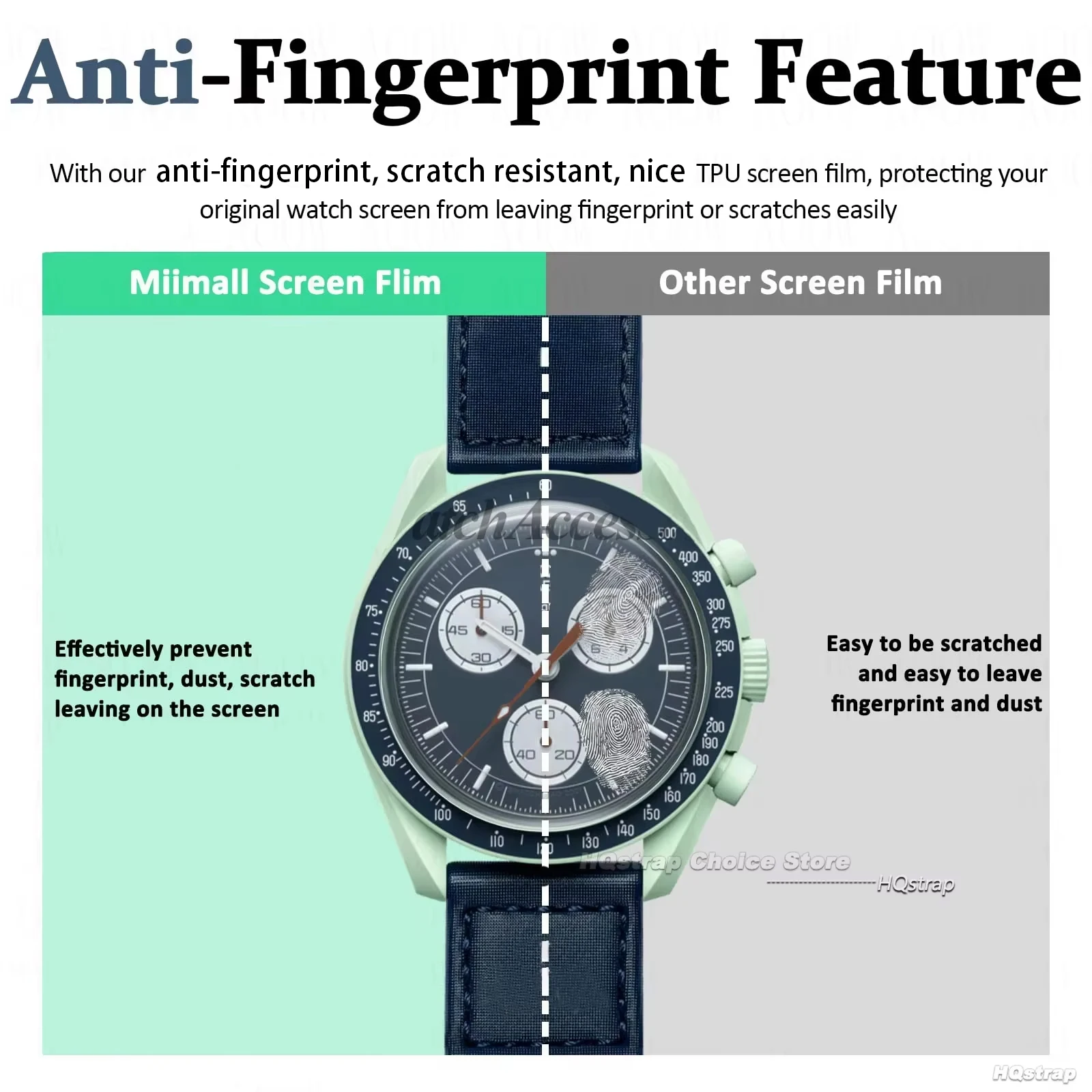 TPU Screen Protector Film for Omega for Swatch for Moon Planet Series Ultra Clear Flexible Anti-Scratch Screen Protective Film
