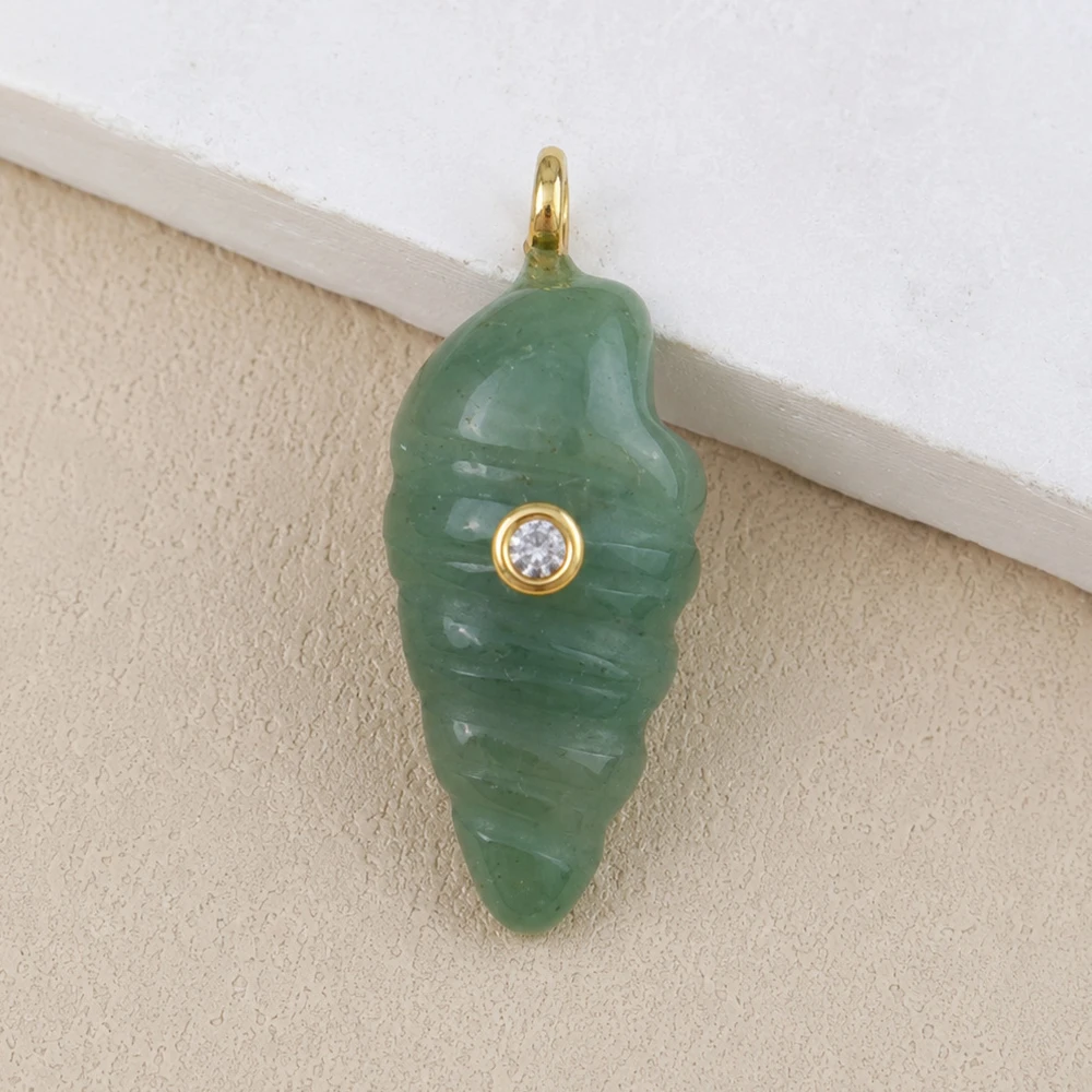 3pcs/lot Jewelry Accessory Natural Glass Transparent Snails Shaped Pendant For Charms Earrings  Mobile Phone Shell Bracelet