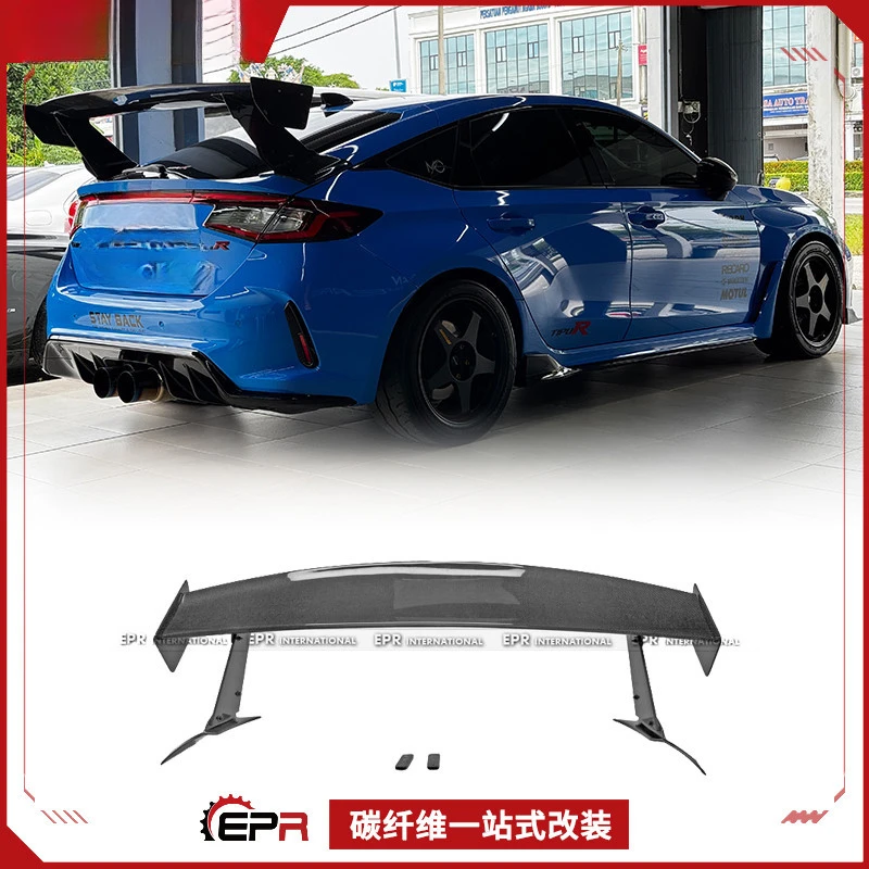 

For Honda Civic FL5 Type R - Varis Style Carbon Fiber GT Large Rear Spoiler Fixed Wing