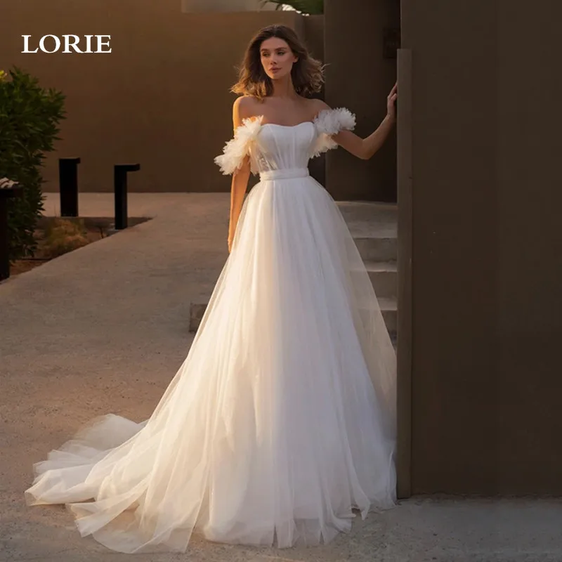 LORIE Princess Wedding Dress A Line Off The Shoulder Bride Dresses Sweetheart Side Split Wedding Gowns Customized 2024