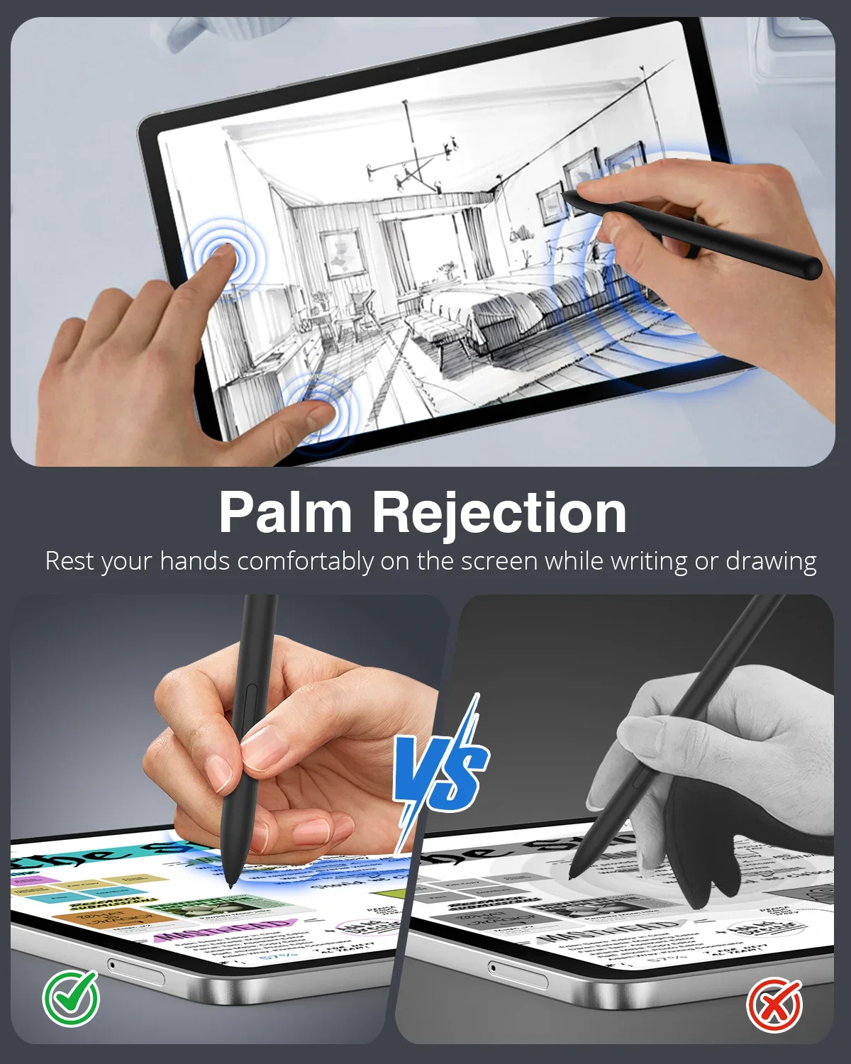 S ปากกาสําหรับ Samsung Galaxy แท็บเล็ต S8 S7 FE S6 Lite S7 + S8 + S9 S9FE S10plus S10U แท็บเล็ตปากกา Stylus Touch ปากกาไม่มีบลูทูธ