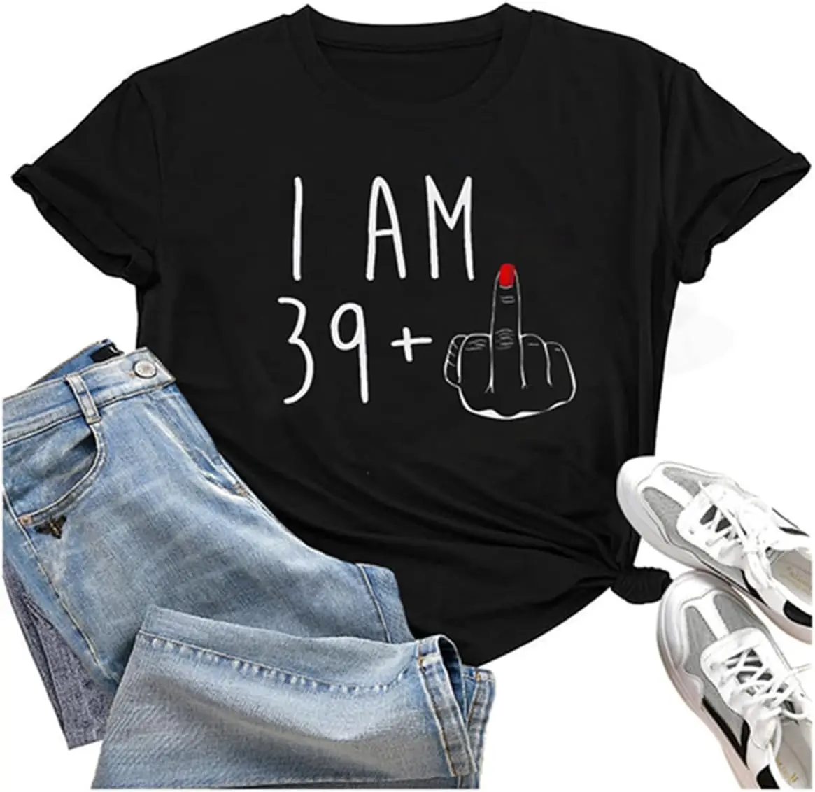 Hello Forty Shirt Women 40th Birthday Gift Heart Graphic Letter Print T-Shirt 40 Years Old Birthday Party Tee top