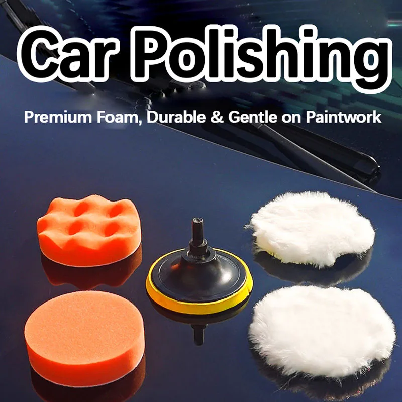 5-inch Car Detailing Sandpaper Set Polishing Sponges Wool Pads Headlight Restoration Sanding Waxing Cleaning Washing