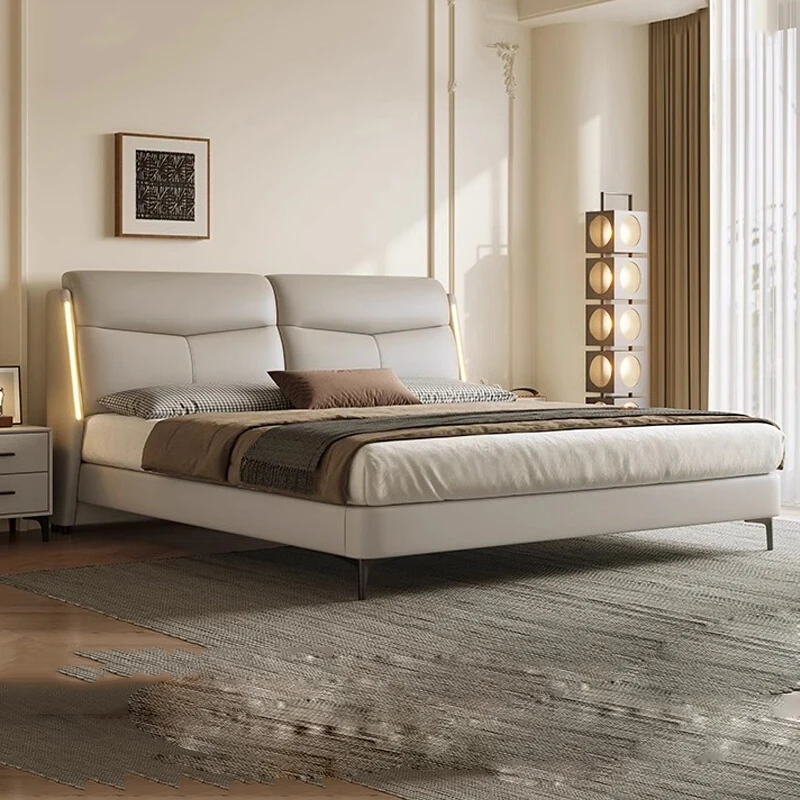 

Simple European Modern Bed Headboards Double Children Frame King Size Bed Space Saving Platform Muebles Lounge Suite Furniture