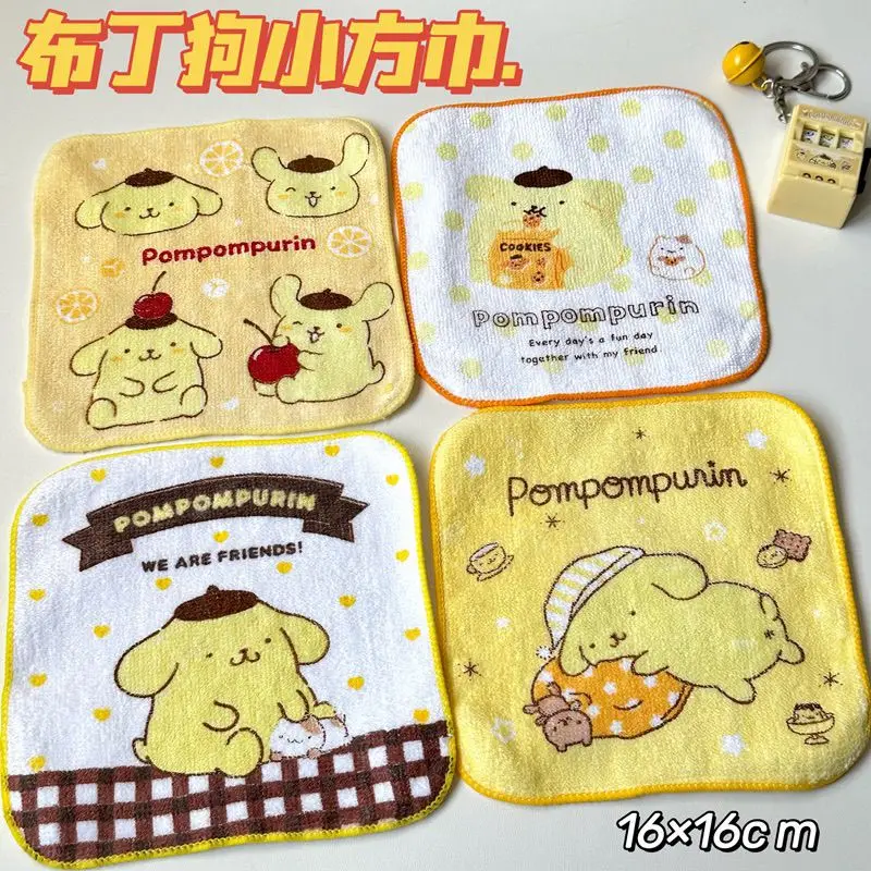 Kawaii أنيمي الكرتون لطيف PomPomPurin مربع منشفة مربعة صغيرة عالية الجمال منشفة صغيرة للأطفال المحمولة اليد مسح الهدايا اللعب #4