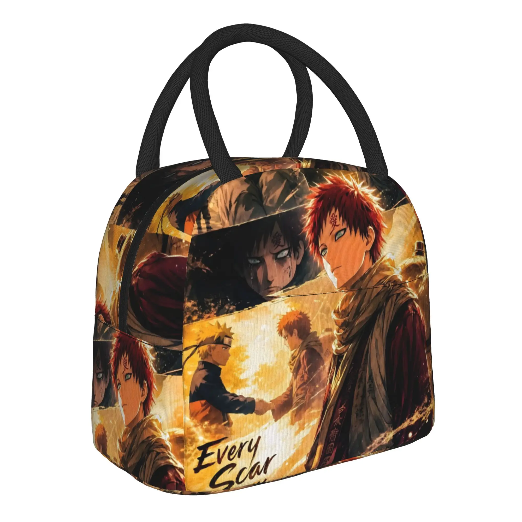 Naruto Anime Theme Handbag Insulated Lunch Bag Meal Pack Rice Bag  bolsa Student Bento Lunch Handbag