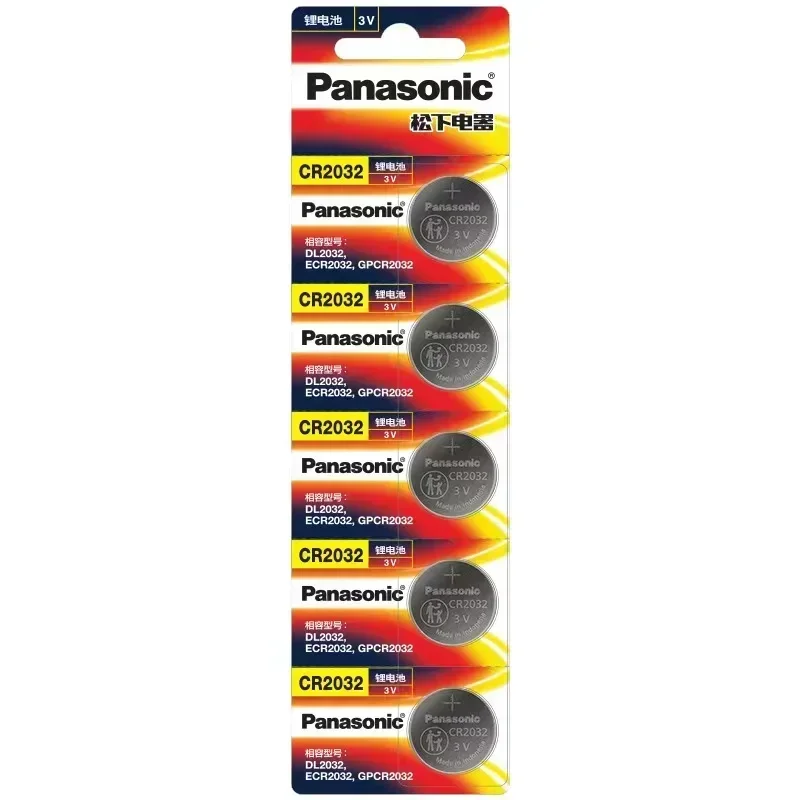 Panasonic baterias alcalinas, relógio de brinquedo calculadora, 3V, CR2032, CE2025, CR2016, CR1632, CR1620, CR1616, CR1220, 5pcs