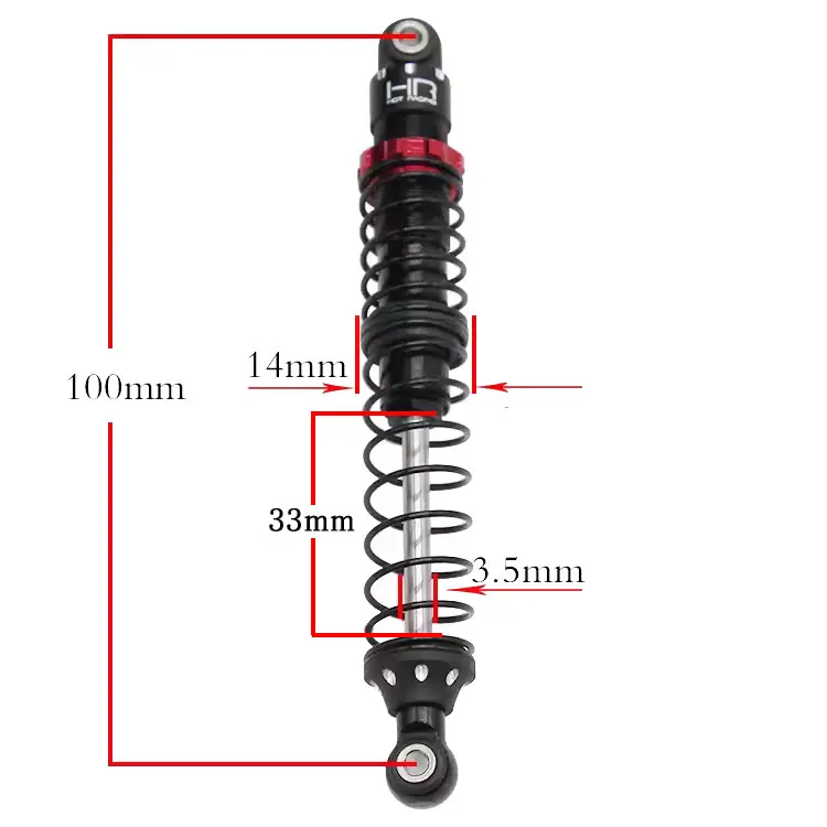 HRシミュレーション全金属製細径ダブルスプリングショックアブソーバー100MM-1ペア