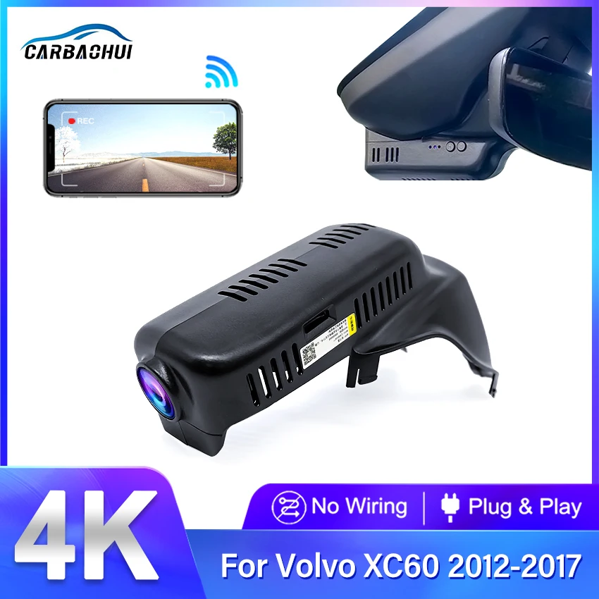 Car DVR 4K 2160P Video Recorder for Volvo XC60 2017 2016 2015 2014,Plug and Play Dashcam Wifi Dash Cam 4K Camera for Car
