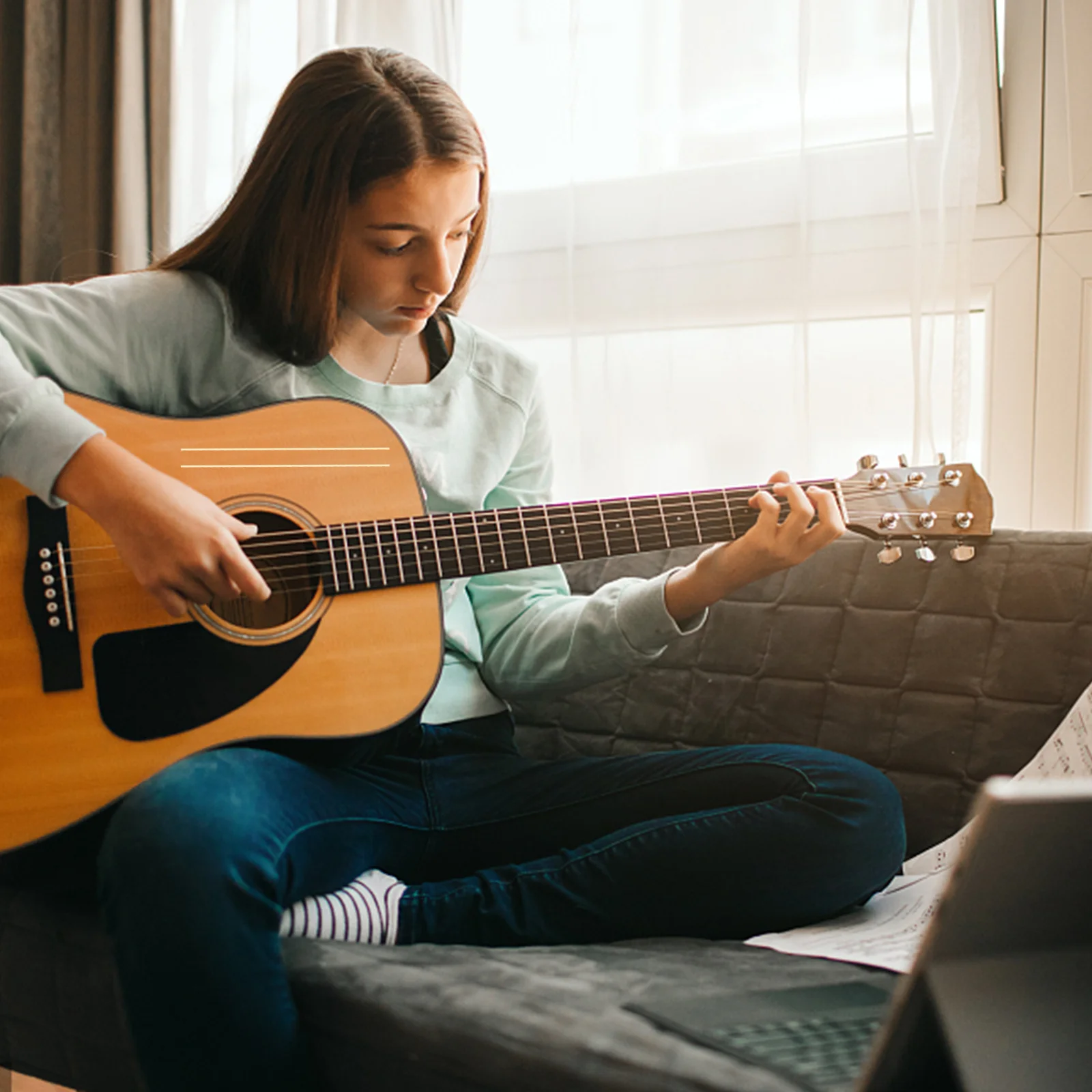 

10Pcs White ABS Guitar Binding Purfling Strips Practical Safe for Acoustic Classic Guitars Decoration and Repair