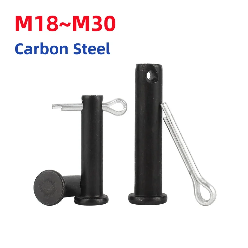 M18 M20 M22 M25 M30 Black Carbon Steel With Hole Pin Shaft Cotter Pin Set Flat Head Cylindrical Pins Plug Positioning Pins